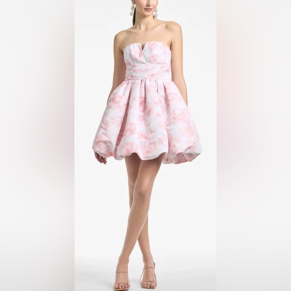 NWT Sachin & Babi Maura Bubble‎ Hem Strapless Mini Dress in Blush Pink - 6